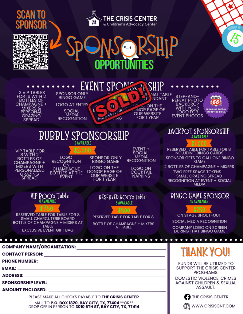 Boozy Bingo Sponsorship - The Crisis Center